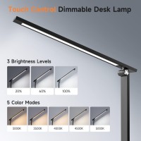 Mubarek Desk Lamp 15 Modes Led Desk Light 500 Lumen Led Lamp Dimmable Led Table Lamp Desk Lamps Office Accessories Adjustablefo