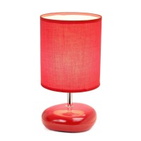 Simple Designs Lt2005Red Stonies Small Stone Look Table Bedside Lamp Red Pack Of 18