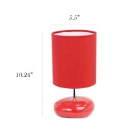 Simple Designs Lt2005Red Stonies Small Stone Look Table Bedside Lamp Red Pack Of 18