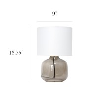 Simple Designs Lt2064Smw Smokey Glass Table Lamp With White Fabric Shade Pack Of 4