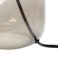 Simple Designs Lt2064Smw Smokey Glass Table Lamp With White Fabric Shade Pack Of 4