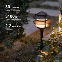 Goodsmann Landscape Lighting 4Pk Pathway Lights Low Voltage 22 Watt Led 12V Ac Landscape Lights 30 Lumen Warm White With Cable