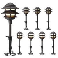 Goodsmann Landscape Lighting 8Pk Pathway Lights Low Voltage 22 Watt Led 12V Ac Landscape Lights 30 Lumen Warm White With Cable