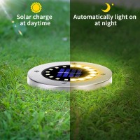 Nfesolar 16 Pack Solar Outdoor Lights 16 Leds Bright Solar Ground Lights Pathway Lights Waterproof For Pathway Garden Yard Lawn