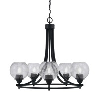 Paramount Uplight, 5 Light, Chandelier In Matte Black Finish With 5.75