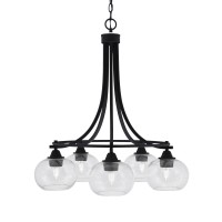 Paramount Downlight, 5 Light, Chandelier In Matte Black Finish With 7