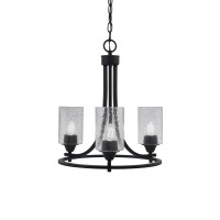 Paramount Uplight, 3 Light, Chandelier In Matte Black Finish With 4