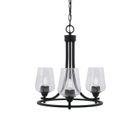 Paramount Uplight, 3 Light, Chandelier In Matte Black Finish With 5