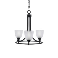 Paramount Uplight, 3 Light, Chandelier In Matte Black Finish With 5