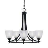 Paramount Uplight, 5 Light, Chandelier In Matte Black Finish With 5