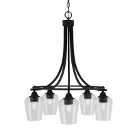 Paramount Downlight, 5 Light, Chandelier In Matte Black Finish With 5