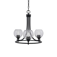 Paramount Uplight, 3 Light, Chandelier In Matte Black Finish With 5.75