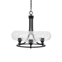 Paramount Uplight, 3 Light, Chandelier In Matte Black Finish With 10