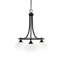 Paramount Downlight, 3 Light, Chandelier In Matte Black Finish With 7