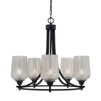 Paramount Uplight, 5 Light, Chandelier In Matte Black Finish With 5