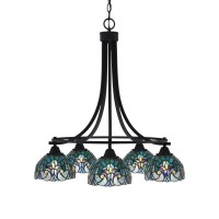 Paramount Downlight, 5 Light, Chandelier In Matte Black Finish With 7