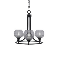 Paramount Uplight, 3 Light, Chandelier In Matte Black Finish With 6