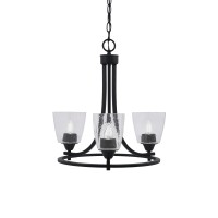 Paramount Uplight, 3 Light, Chandelier In Matte Black Finish With 4.5