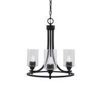 Paramount Uplight, 3 Light, Chandelier In Matte Black Finish With 4