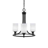 Paramount Uplight, 3 Light, Chandelier In Matte Black Finish With 4