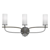 Monterey 3 Light Bath Bar In Graphite & Painted Distressed Wood-Look Metal Finish With 2.5