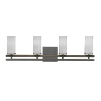 Belmont 4 Light Bath Bar In Graphite & Painted Distressed Wood-Look Metal Finish With 2.5