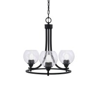 Paramount Uplight, 3 Light, Chandelier In Matte Black Finish With 5.75