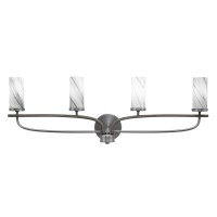 Monterey 4 Light Bath Bar In Graphite & Painted Distressed Wood-Look Metal Finish With 2.5