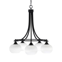 Paramount Downlight, 5 Light, Chandelier In Matte Black Finish With 7