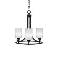 Paramount Uplight, 3 Light, Chandelier In Matte Black Finish With 4