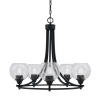 Paramount Uplight, 5 Light, Chandelier In Matte Black Finish With 5.75