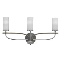 Monterey 3 Light Bath Bar In Graphite & Painted Distressed Wood-Look Metal Finish With 2.5