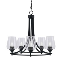 Paramount Uplight, 5 Light, Chandelier In Matte Black Finish With 5