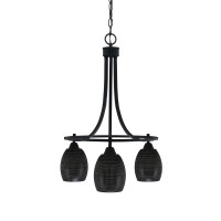 Paramount Downlight, 3 Light, Chandelier In Matte Black Finish With 5