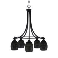 Paramount Downlight, 5 Light, Chandelier In Matte Black Finish With 5