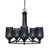 Paramount Uplight, 5 Light, Chandelier In Matte Black Finish With 5