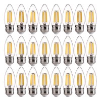 Alampever E26 Light Bulb, Chandelier Light Bulbs 60W, Dimmable B11 Led Candelabra Light Bulbs, 2700K Soft White, Cri82, 450Lm, 24 Pack