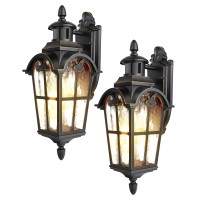 Dewenwils Motion Sensor Outdoor Wall Lights 2Pack Dusk To Dawn Exterior Lantern Fixture Roman Vintage Wall Mount Waterproof P