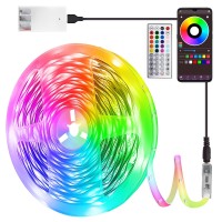 25Ft Battery Powered Led Strip Lights, Usb Operated Rgb Color Changing Led Lights Strip With Music Sync App Control Remote, Battery Operated Led Lights For Bedroom, Tv, Home And Room Decoration