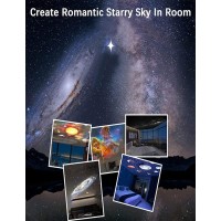 Vansmago 12 In 1 Planetarium Galaxy Star Projector For Bedroom Decor, 360 Rotating Nebula Projector Lamp, Timed Starry Night Light Projector For Kids,Home Theater, Ceiling, Room Decoration