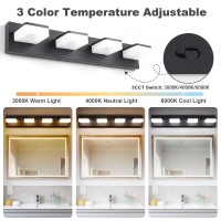 3 Colors Dimmable Black Vanity Lights For Bathroom Led 4 Light Bathroom Vanity Light Fixtures Acrylic Stainless Steel Bathroom L