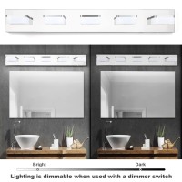 3 Colors Dimmable Bathroom Light Fixtures Over Mirror Led Chrome Vanity Lighting Fixtures Acrylic Stainless Steel 5 Light Bathro