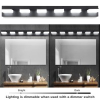 3 Colors Dimmable 6 Light Bathroom Vanity Light Fixtures Led Vanity Lights For Bathroom Acrylic Stainless Steel Black Bathroom L