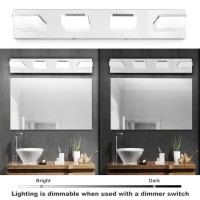 3 Colors Dimmable Vanity Lights For Bathroom Led Chrome 4 Light Bathroom Vanity Light Fixtures Acrylic Stainless Steel Bathroom