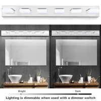 3 Colors Dimmable 6 Light Bathroom Vanity Light Fixtures Led Chrome Vanity Lights For Bathroom Acrylic Stainless Steel Bathroom