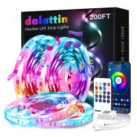 Dalattin Led Lights For Bedroom 200Ft,App And Remote Control,Smart Bluetooth Led Strip Lights,Built-In Mic&Sync With Music,200 Ft Led Strip Light For Room, Game, Party (4 Rolls Of 50Ft)