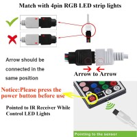 Galygg 24 Key Led Strip Controller Wireless Rectifier Control Box Ir Remote Controller Dc 12V 5A Power Supply Plug Adapter Fo