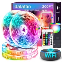 Dalattin Led Strip Lights 200Ft,Smart Wifi Led Lights,Tuya App Controlled Led Lights For Bedroom,Timing Setting&Sync With Music,Work With Alexa Google Assistant(4 Rolls Of 50 Ft)