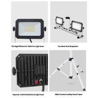 Ufond 10000 Lumen Led Work Light With Stand Detachable Waterproof Dual Head Work Lights Individual Switch Floodlight With Telesc