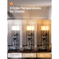 Addlon Floor Lamp With Shelves Super Large Size 19W 5Tier Modern Floor Lamp With 3 Color Temperatures Led Bulb Display Sh